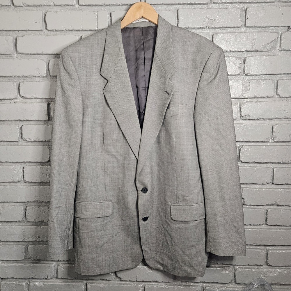 Vintage Yves Saint Laurent Mens Blazer 44L YSL Wool Jacket France‎ Houndstooth